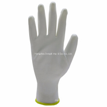 White Nylon Liner and White PU Coated on Palm Anti-Static Labor Gloves